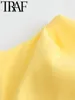 Women's Blouses 2024 Woman Yellow Fold Asymmetric Top Casual One Shoulder Slim Sleeveless Solid Shirts Summer Y2K Female