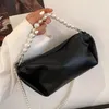 Shoulder Bags Elegant Black White Mini For Women 2024 Handbag Pearl Chain Fashion Tote Bag