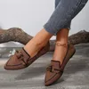 Casual schoenen vlinderdas dames loafers ballet flats puntige teen op blote voeten slip-on sandalen lage hiel vrouw