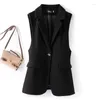 Frauenwesten 2024 Frühling Herbst Korean High-End Mode Blazer Weste Büro Büro lässige losen Ärmeln und Weste Outwear Ladies Tops