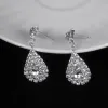 Colliers Traizy Sparkling Rignestone Crystal Teardrop Design Wedding Bridal Bijoux Ensemble de boucles d'oreilles Collier de cou Collier de tour