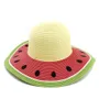 Sommar kvinnor vikbara papper halm sol hattar sombrero breda brim strand sol visir cap damer söt vattenmelon färg foppy hat2177198