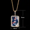 Colliers Collier photo personnalisé pour hommes Médaillons personnalisés Picture Pendant Memorial Zircon Hip Hop Bijoux