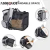 Bolsas de transporte de mascotas bolsas de viaje plegables expansibles gato de viaje mochila al aire libre portátil transpirable gran capacidad suministros para mascotas