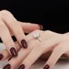 Кольца Реальное 925 Серебряное кольцо стерлингового серебряного кольца для очарования с овальной формой d