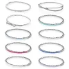 Brins nouveaux 100% 925 Bracelet de gomme de gomme en argent sterling sterling clear cz charme perle fit pendentif bricolage cristal bracelets l'usine en gros