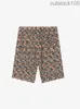 High -end Buurberlyes -kostuums voor dames mannen zomer nieuwe zijden print rechte dames eenvoudige casual shorts senior merk casual zomer designer shorts