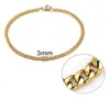 Link Chain 3mm Men Bracelet roestvrij staal Curb Cuban Link Bangle voor mannelijke vrouwen Hiphop trendy pols sieraden geschenk 192123cm9864557