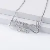 Necklaces MYDIY Personalized 925 Sterling Silver Necklace Custom Arabic Name Necklace with Zircon DIY Necklace for Women Men