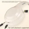 Écouteurs Shoumi Bluetooth Headphones avec Hifi Sound Earphone Fold Headset Bass Support SD Card MP3 Player avec micro pour le jeu de musique mobile