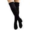 Boots Thigh High Sock Women Over-the-knee 2024 Autumn Winter Chunky Heels Black Designer Elegant Sexy Medium Heel Botas De Mujer