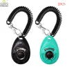 AIDS 2/Pack Dog Training Clicker met verstelbare polsband Duurzaam lichtgewicht gemakkelijk te gebruiken voor Cats Puppy Birds Paarden