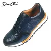 Sapatos casuais Classic Brand Designer Business Sneaker for Men Genuine Leather Lace-up Calçados ao ar livre básicos diariamente oxfords