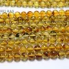 Perles Meiahn en gros naturel A + Golden Piebald Amber Smooth Round Round Loose Perles pour bijoux DIY DESIGN