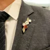 Smycken mode märke rosguld vit fritillaria våren ladybug brosch för kvinnor utsökt högkvalitativ lyx smycken par gåva