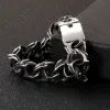 STRANDS FONGEN 22 cm bedelarmband voor mannen roestvrijstalen gravure totem ketting bangle armbanden mannelijke zilveren kleur sieraden