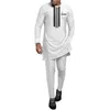 Vestido nacional de Dashiki de verão Africano Mens impressa e calça terno vestido de noiva Domingo Oração Casual Terno Slim 240417