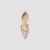 Chaussures habillées 2024 Sandales d'été pour femmes rivet Real Cuir Designer High Talons pointés Pumps Classic Pumps Party Mesdames