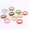 Groupes Luxury Band Rainbow Anneaux Baguette Crystal For Women Men Party Gift Caders