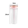 Water Bottles 800ML Outdoor Transparent Portable Straw Cup Juice Drink Bottle With Lid