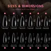False Nails 240Pcs Long Soft Gel Nail Tips Clear Acrylic Almond Shaped Full Cover Press On For Salon Extensions