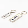 Keychains 5pcs plaque d'immatriculation de voiture sublimation Kewchain Metal Double Côtés imprimables blancs