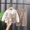 Clothing Sets Girl Fall Suit Little 2024 Fashion Casual Three-Piece Baby Loose Western Style Women's