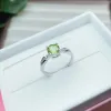 Anneaux Rings Colife Jewelry 925 Silver Peridot Ring pour engagement 6 mm VVS Grade Natural Peridot Silver Ring Fashion Silver Gemstone Ring