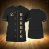 Camisetas para hombres Barber Shop Shirt Tops 3D impresión personalizada Camina de manga corta personalizada Camas frescas de verano