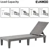 Camp Furniture Outdoor Chaise Lounge Set mit 2 einstellbaren Poolstuhl mit 5 Positionen Rückenlehne wasserdicht