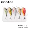 Tillbehör Gobass 5st Rattling hårt bete för gädda fiske lure set 80mm flytande wobblers crankbaits fiske tackla lådan svarta minnow lockar