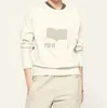 Hoodie امرأة Marant Hoodie الكلاسيكية مطبوعة تيري مصممة من النوع الثقيل من الأزياء القطن سترة النساء ملابس ملابس عالية الجودة مزاج متقدم طويل الأكمام الطويلة