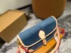 Designer designed crossbody bag shoulder bag top quality Blue denim fabric Ladies Nurse Bag Underarm bag.