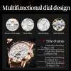Montres Olevs Watchs mascules Fashion Classic Automatic mécanique Mécanique Originaire pour l'homme STRAPE DE CUIR APPLICATE