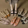 Chaussures décontractées Marque Couleurs mixtes tissage appartements Femmes Sangle de cheville Pearl Mary Janes Stretch Tissu Ballerine Femme Tricoting Moccasins