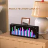 Amplifier DC 5V Stereo Music Spectrum Clock DIY Kit LED light Audio Level Indicator Amplifier VU MeterRhythm Lights Ki