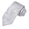 Bow Ties Hi-Tie Designer Silver Floral Gift Elegant Tie för män Fashion Bredd Wedding Party Slitte Handky Cufflinks Wholesale Business