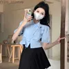 Chemises masculines MEXZT Sweet Bow Shirt Street Street Claid Pliage Crop Top Summer Kaii Puff Sleeve Top Top Nouveau YQ240422