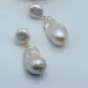 Boucles d'oreilles boucles d'oreilles pour femmes blancs surdimensionnées de conception de perle naturelle surdimension