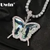 Ожерелья Uwin Butterfly Photo Подвесной колье Diy Mice Out Cz Medallion Picture Carms Ожерелья модные украшения для памяти подарок