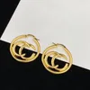 Designer Boucles d'oreilles concepteurs de goujons d'oreille 18k Géométrie en or Géométrie double lettres Femmes de boucle d'oreille Classical Wedding Party Jewerlry338t