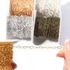 ストランド10ヤード/ロールハートシェイプバルクチェーンゴールドカラーリンク宝石製造ネックレスチェーンDIYネックレスブレスレット素材