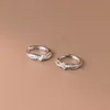 TrustDavis Real 925 Sterling Silver Fashion Knot Orecchini a cerchio CZ per donne Bridal Wedding Fine Jewelry 240408