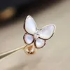 Charme de créateur 925 Boucles d'oreilles Van Van Butterfly plaquées avec une haute édition High Edition avec logo de Fritillaria en or rose 18K