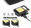 High Quality Mini COB Rechargeable Keychain Light 3 Modes Glare Multifunctional LED Pocket Work Lights Portable Flashlight Outdoor Camping Lamps