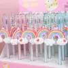 Pens 20 pcs/lot Creative Rainbow Pendant Gel Pen Cute 0.5mm Black Ink Signature Pens Stationery Gift Office School Supplies wholesale