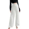 Women's Pants High Tummy Control Stylish Waist Yoga With Side Pockets Loose Wide Leg Lounge Trousers For Streetwear