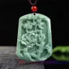 Kettingen Burmese jade bloem hanger talismannen sieraden ketting mannen edelsteen smaragdgroene natuurlijke amulet hangers ontwerper vogel jadeite