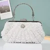 New European and American style Women Banquet Pearl Evening Bag Single Shoulder Bag Elegant Makeup Bag Storage Handheld