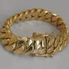 Bracelet de liaison de tronçon cubaine pour hommes de Miami solide 14K